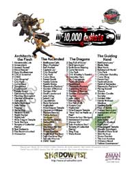 Shadowfist 10,000 Bullets fancy deck list