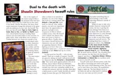 image of Duel to the Death article from Scrye Nov/Dec 2001. Copyright Krause Publications. Used with permission.